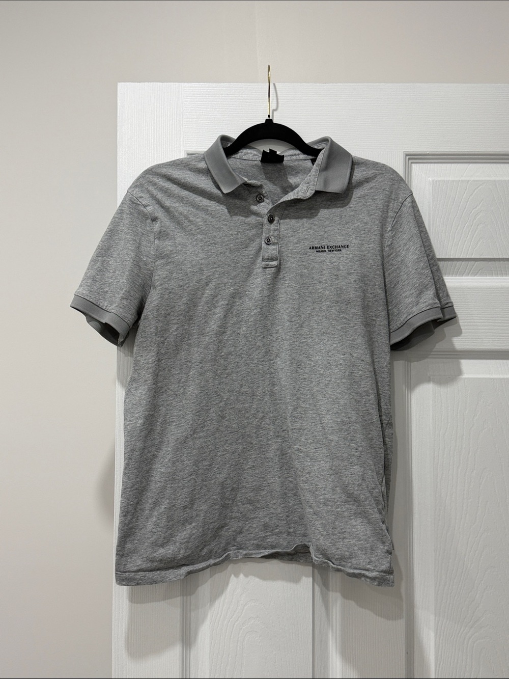 Armani Exchange Light Gray Short-Sleeve Polo